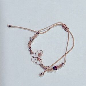 Silk Corded Enamel Butterfly Bracelet